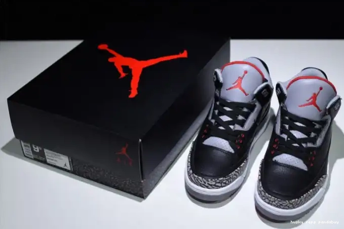 Rep Husky 854262-001 Black Jordan 3 Cement Air 0516